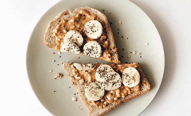 peanut butter and banana on toast